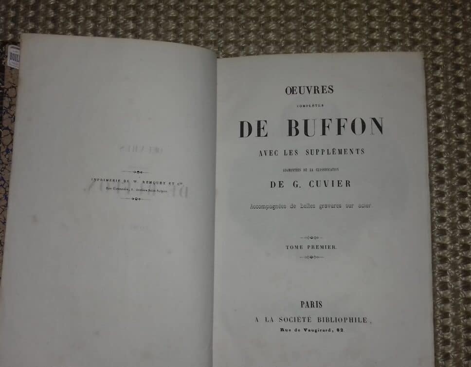 Estimation Livre, manuscrit: Oeuvres de Buffon