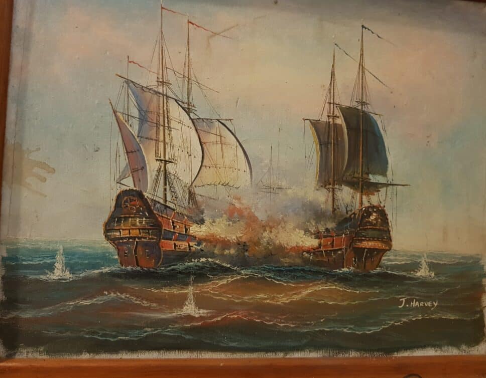 Peinture Tableau, Pastel: Combat naval