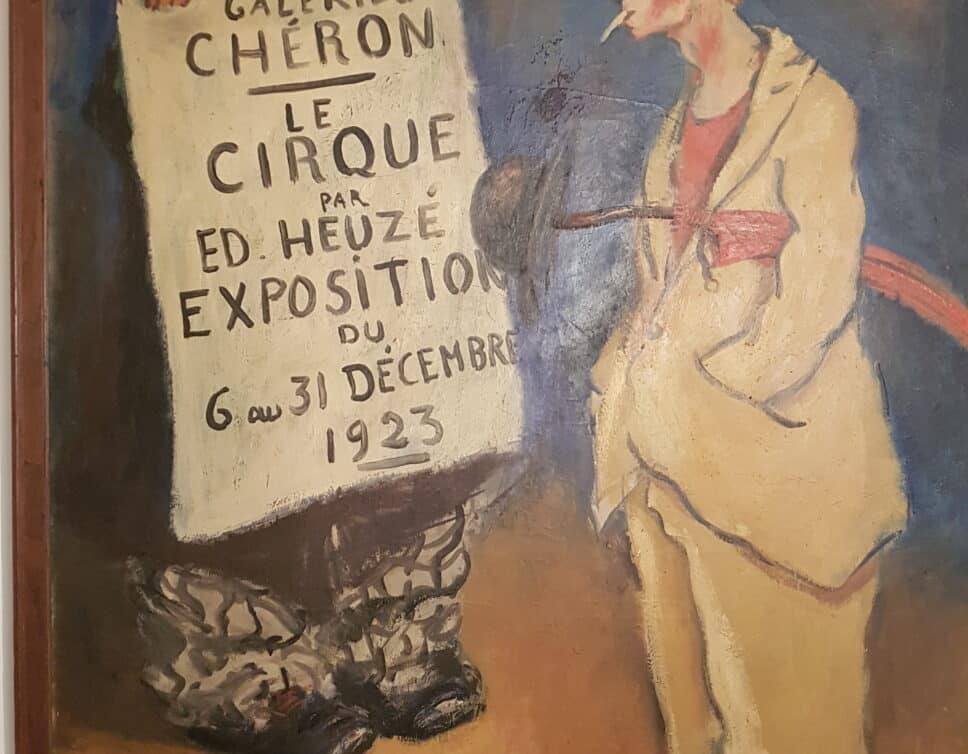 Peinture Tableau, Pastel: Les 2 clowns 1923 signé Heuzè huile sur toile