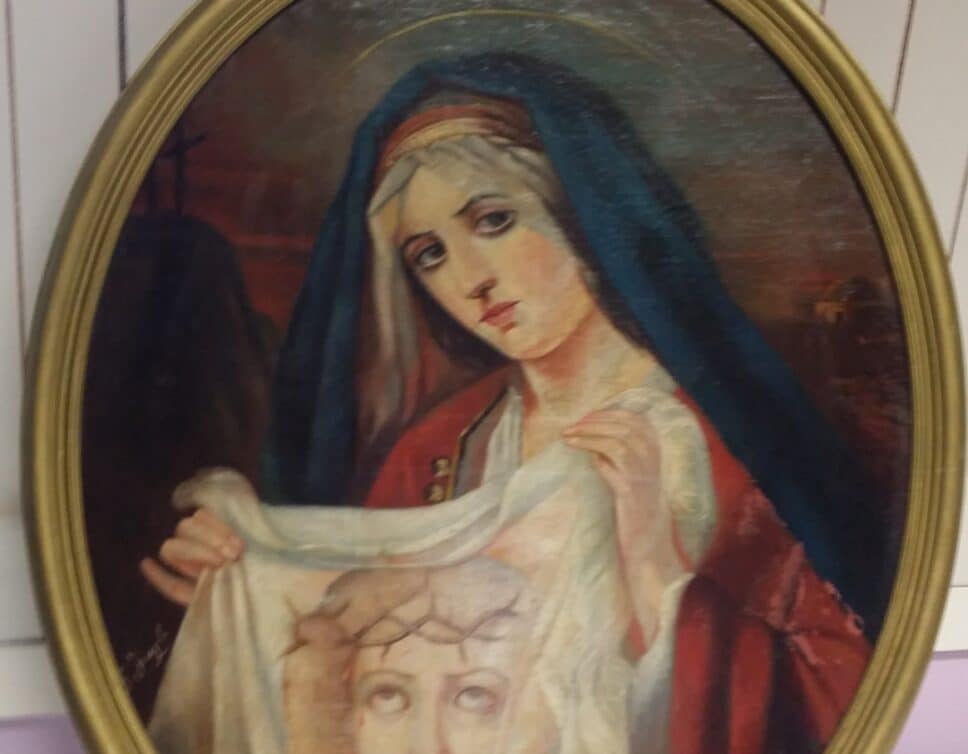Peinture Tableau, Pastel: Toile de la Vierge signée Joseph