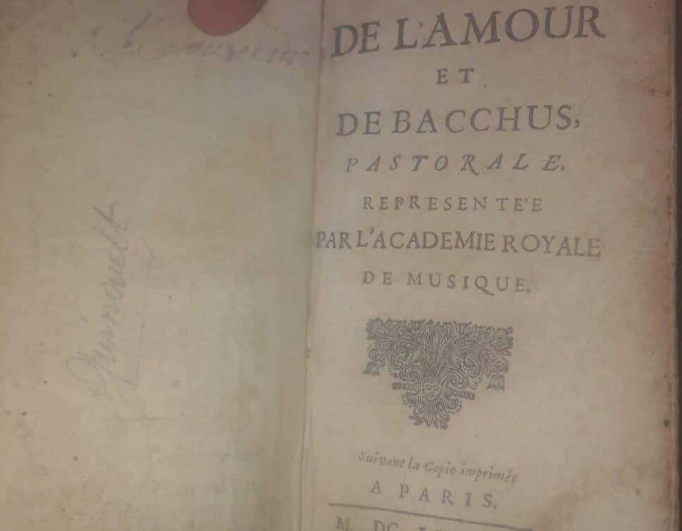 Estimation Livre, manuscrit: Les festes de l’amour de Bacchus