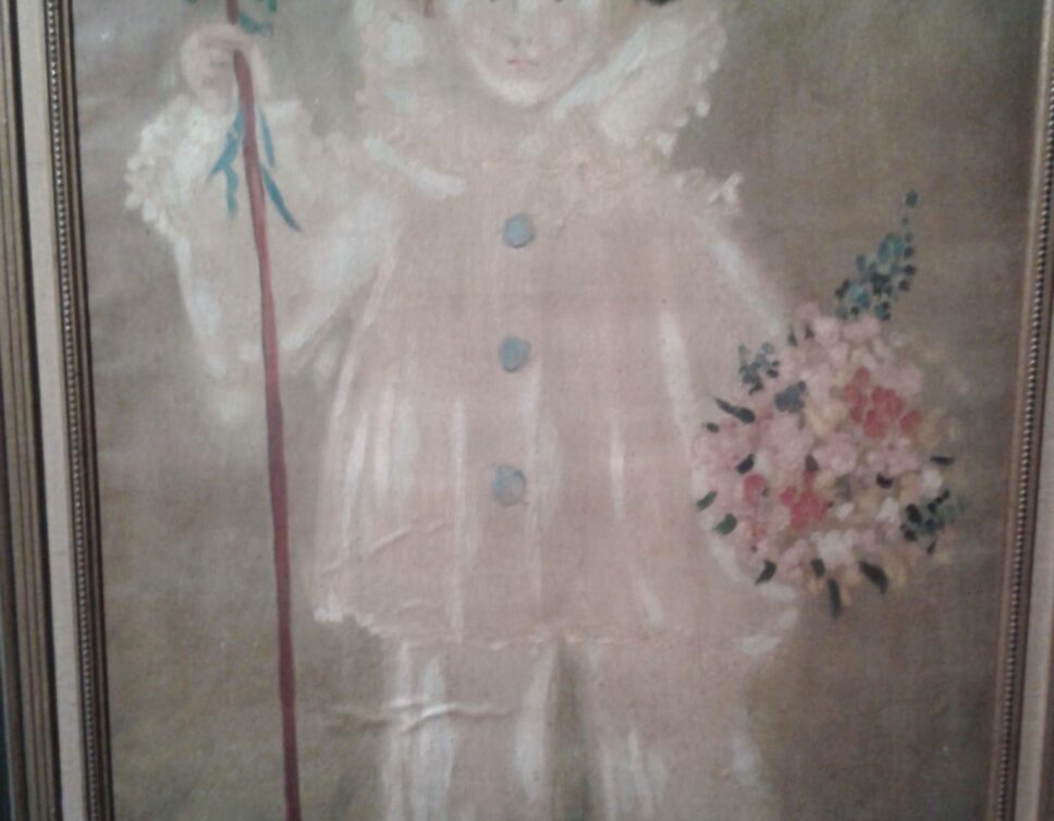 Peinture Tableau, Pastel: Portrait de Paul en pierrot signé Picasso1929