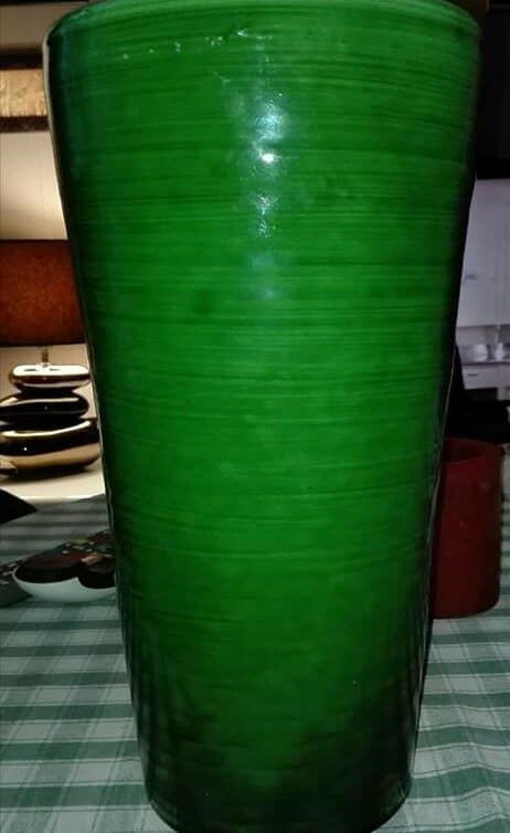 Grand vase vert irisé
