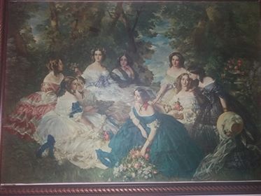 tableau peinture 9 jeune femmes dans un jardin