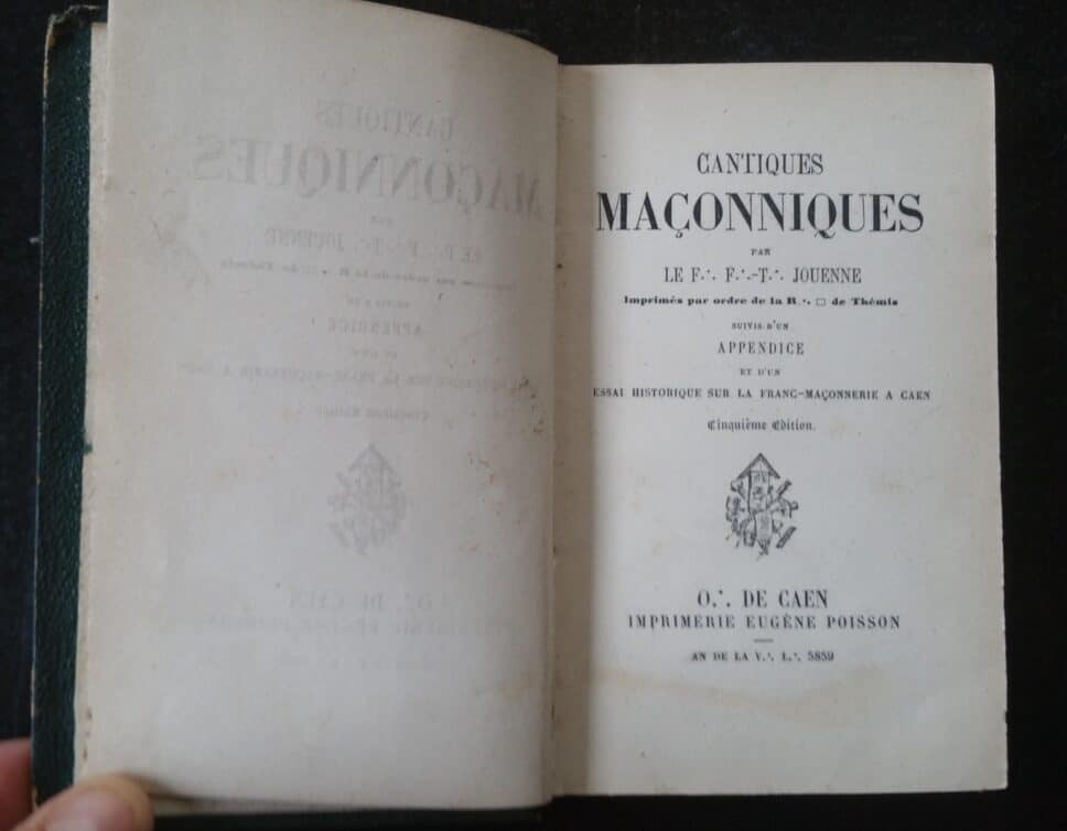 Estimation Livre, manuscrit: Cantiques maçonnques par FFT Jouenne