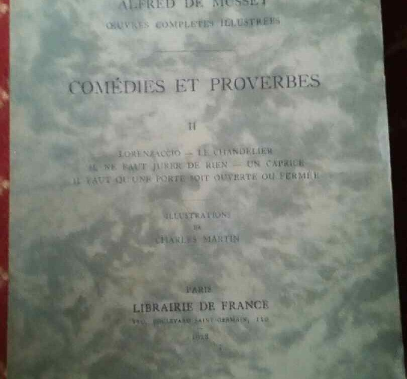 Estimation Livre, manuscrit: Comédies et proverbes Alfred de Musset