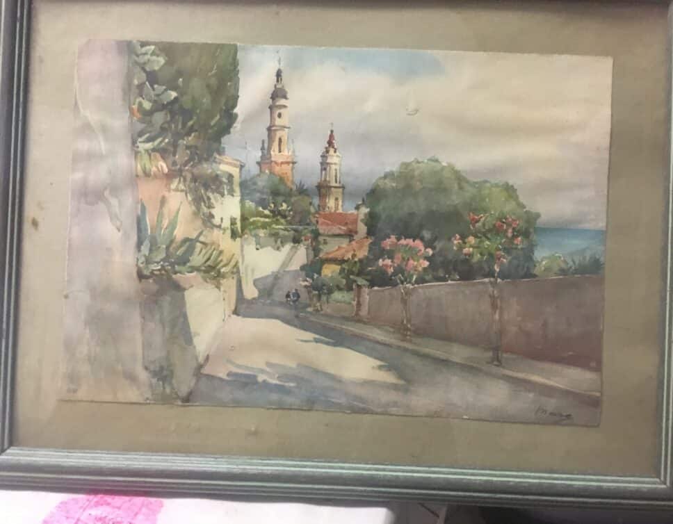 Peinture Tableau, Pastel: Tableau village