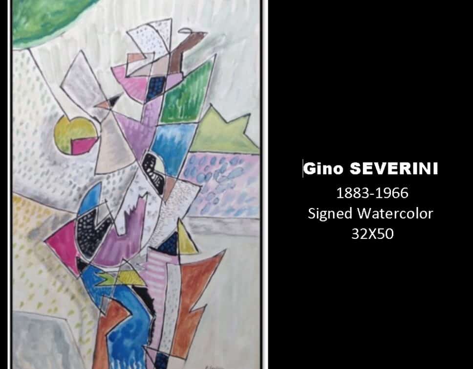Peinture Tableau, Pastel: AQUARELLE DE GINO SEVERINI