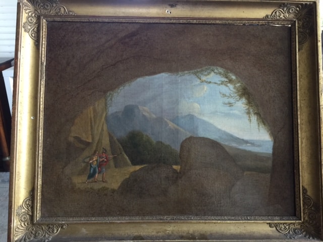 Peinture Tableau, Pastel: BERTIN : vue antique de la Baie de Naples