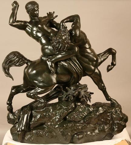Bronze Barye Thesee Centaure Biénor