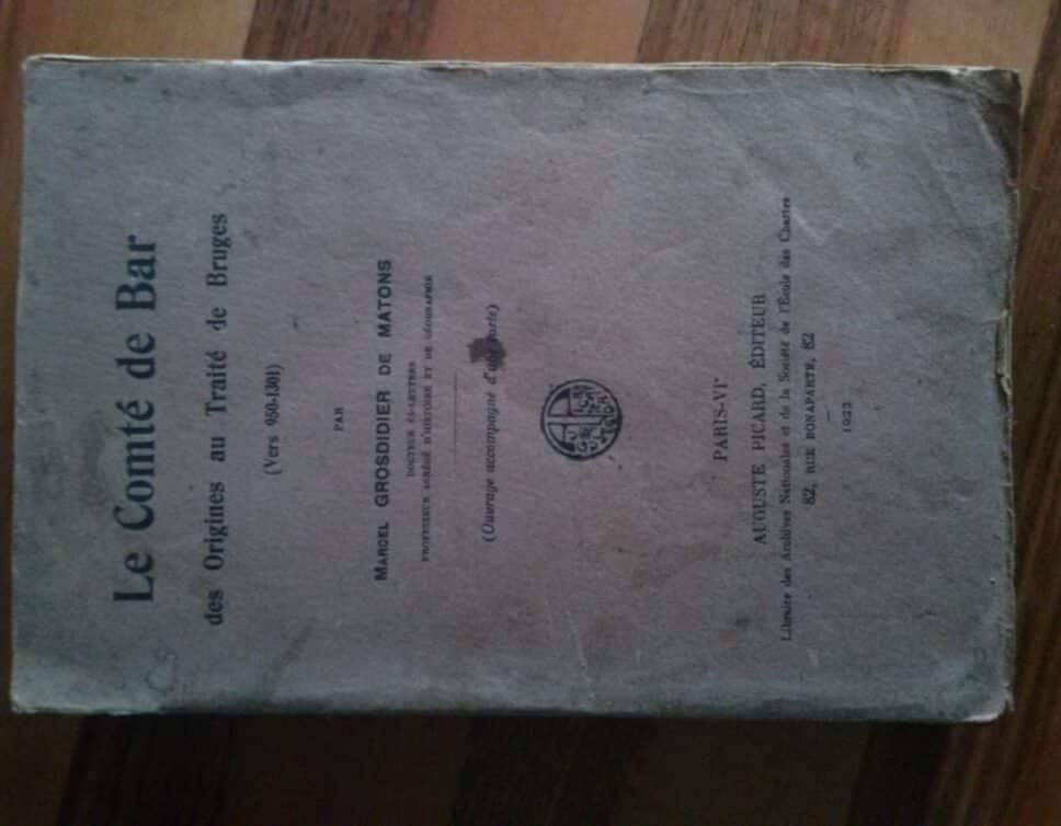 Estimation Livre, manuscrit: Livre « Le comté de Bar »