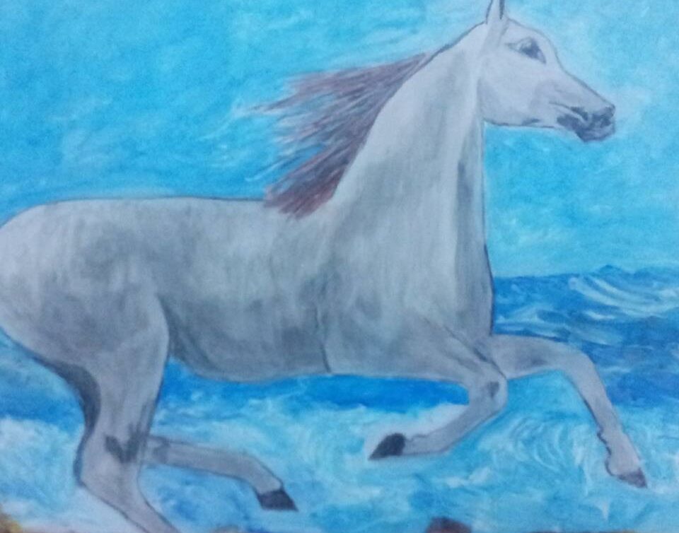 Peinture Tableau, Pastel: cheval