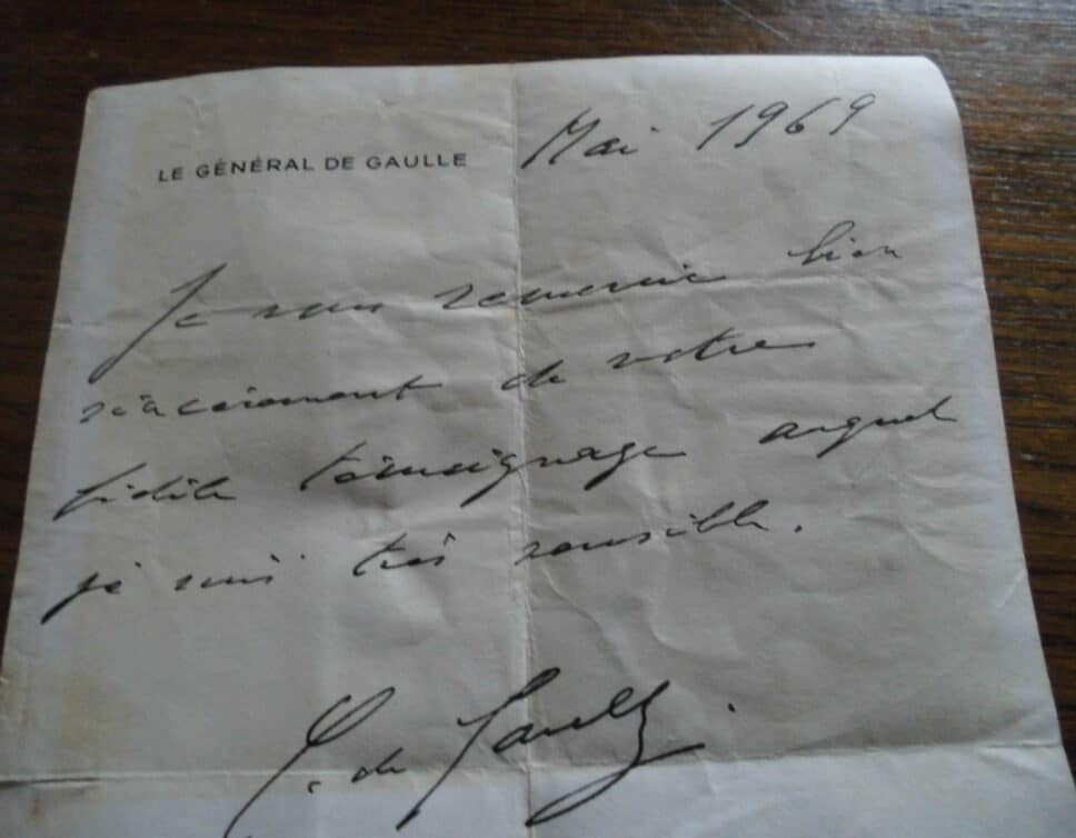 Demande estimation Lettre Général De Gaule