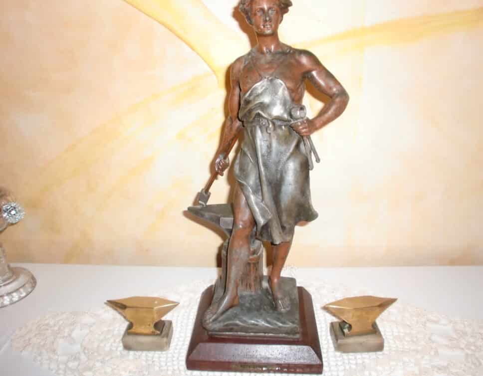 Statue forgeron bronze signée G.DEMANGE
