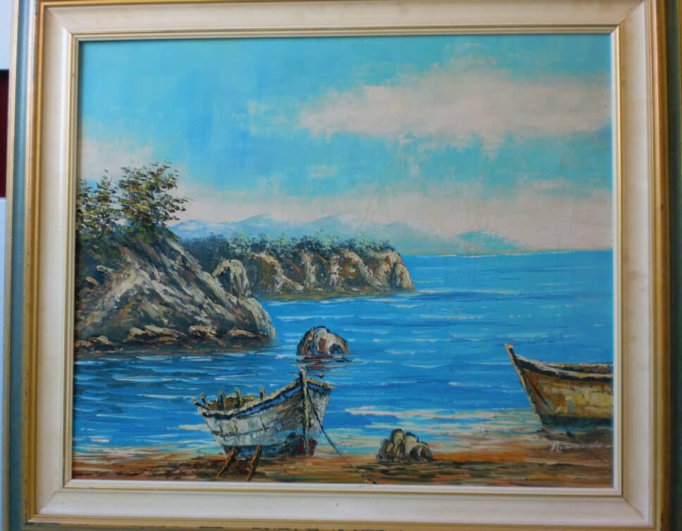 Peinture Tableau, Pastel: tableau mer et bateaux