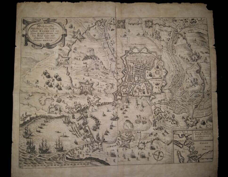 Carte Allemande du siège de La Rochelle 1627