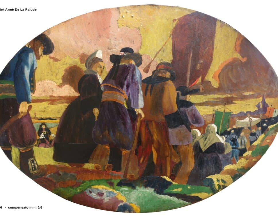 Peinture Tableau, Pastel: tableau bretonne du début du XX