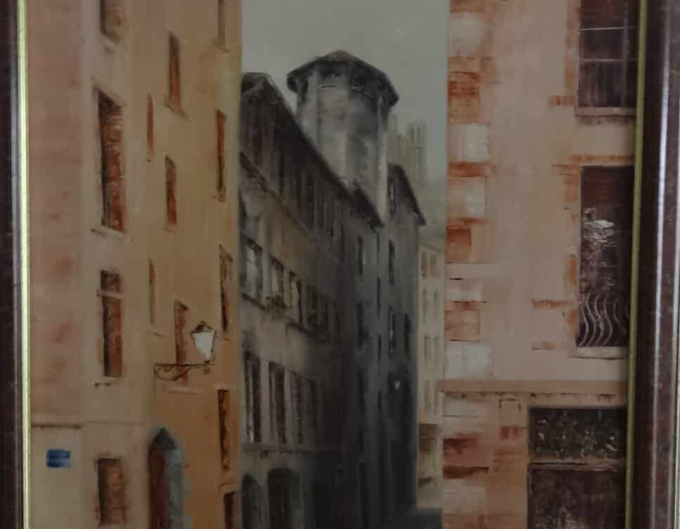 Peinture Tableau, Pastel: Vieux Lyon
