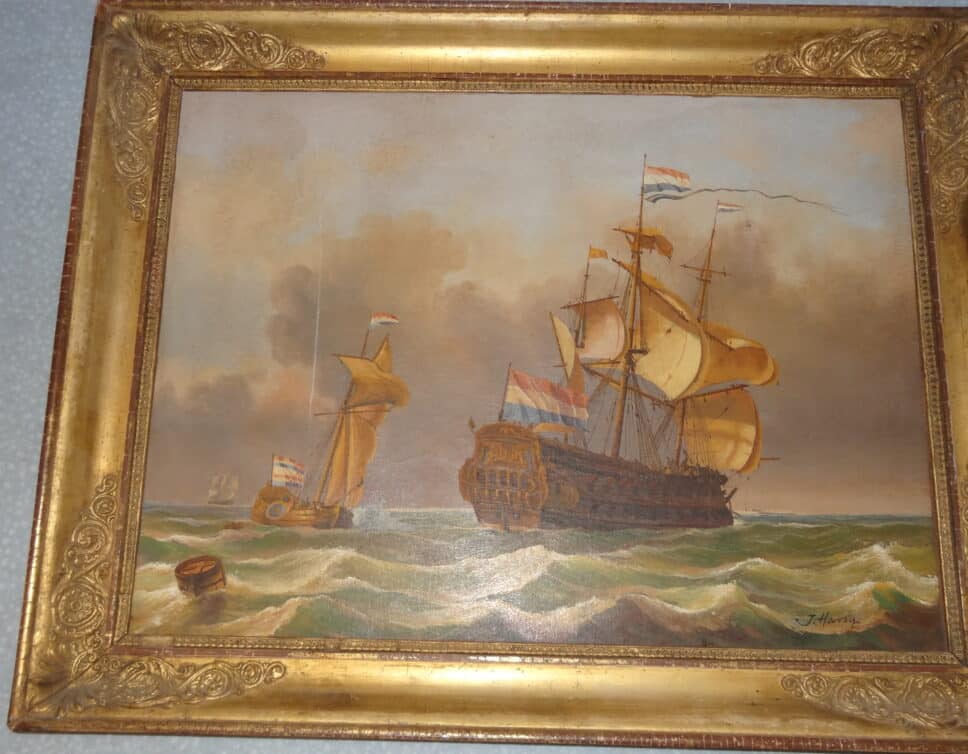 Peinture Tableau, Pastel: Tableau bateaux J.HARVEY