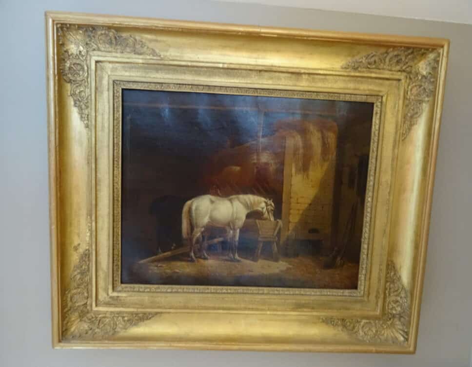 Peinture Tableau, Pastel:  » chevaux à l’écurie « 