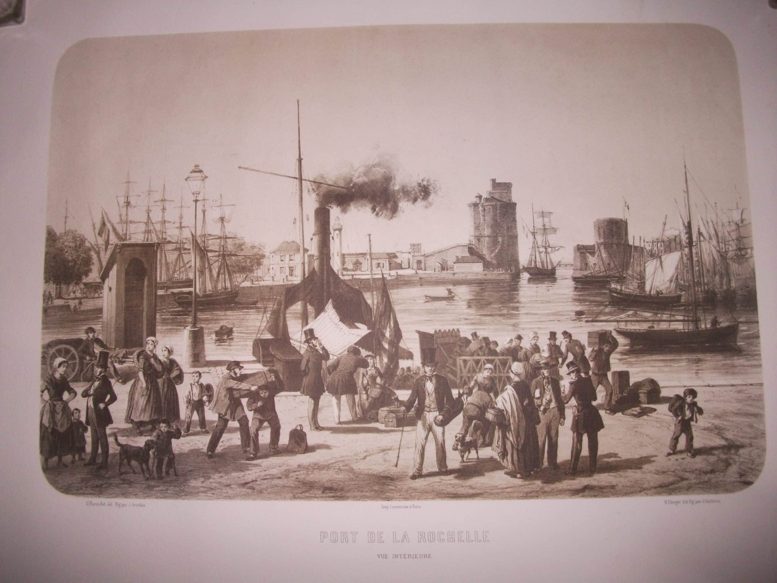 Estimation gravure port de La Rochelle reproduction