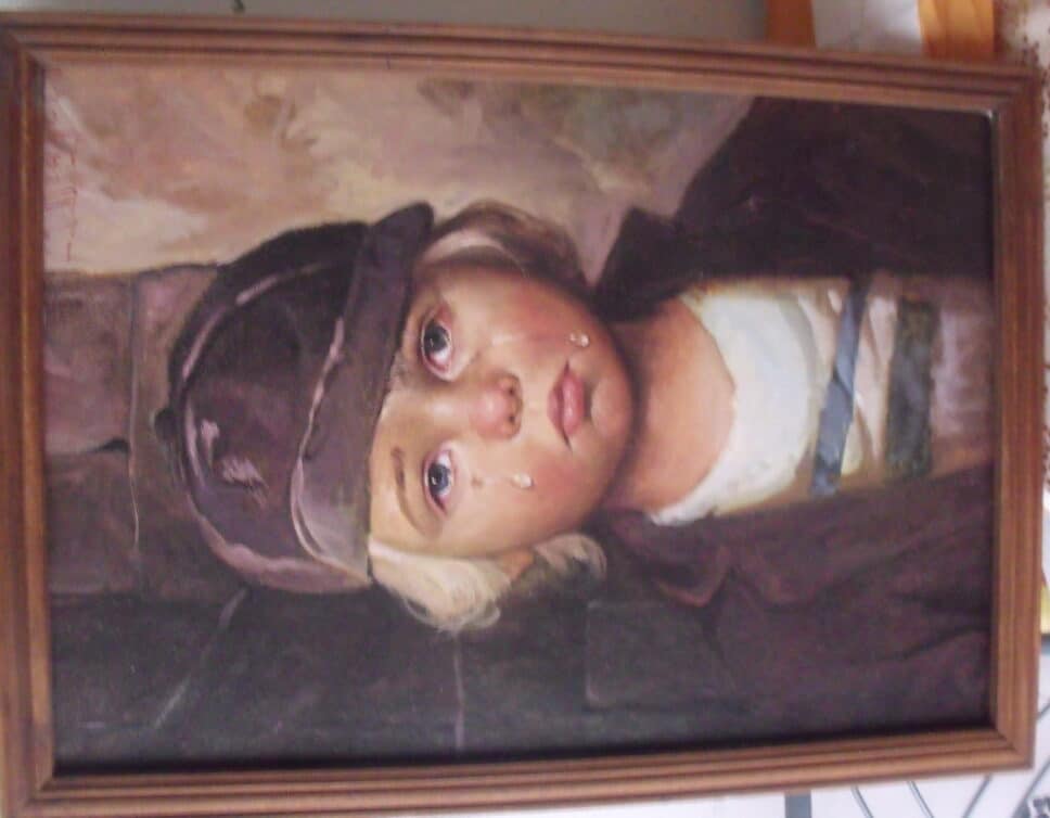 Peinture Tableau, Pastel: l’enfant qui pleure