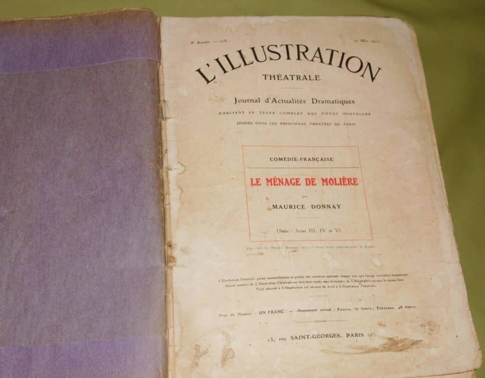 Estimation Livre, manuscrit: illustration theatrale de 1912