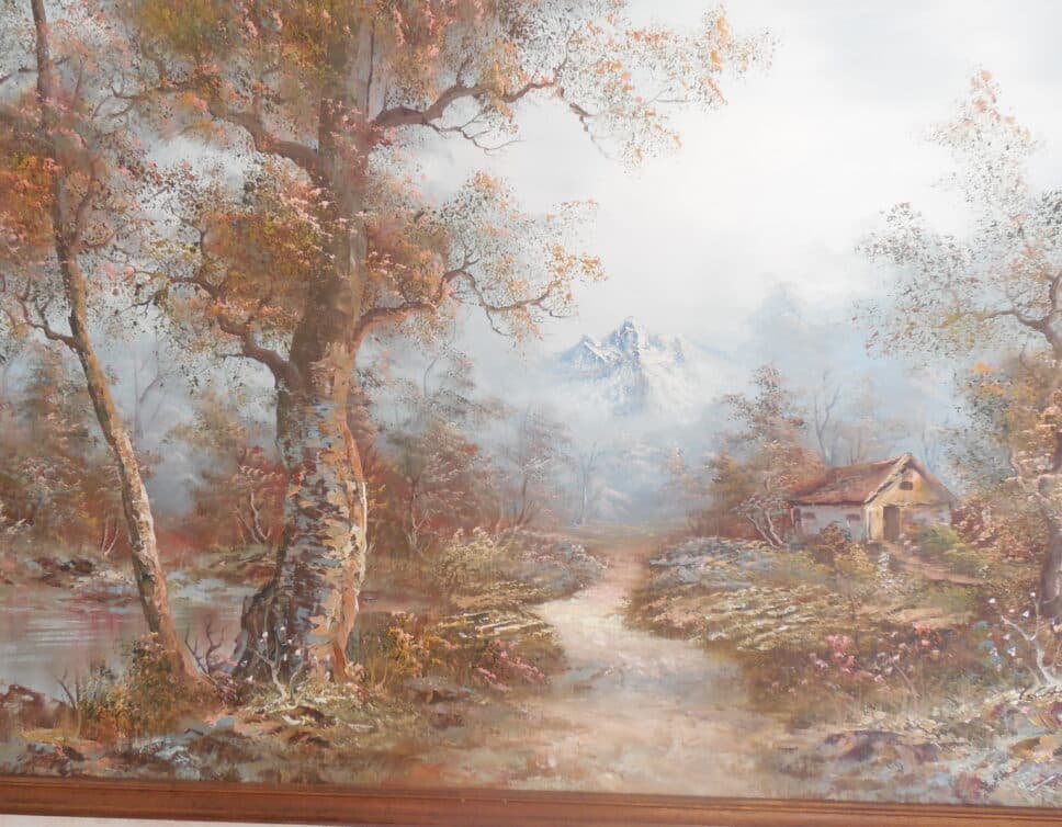 Peinture Tableau, Pastel: Cabane dans la forêt