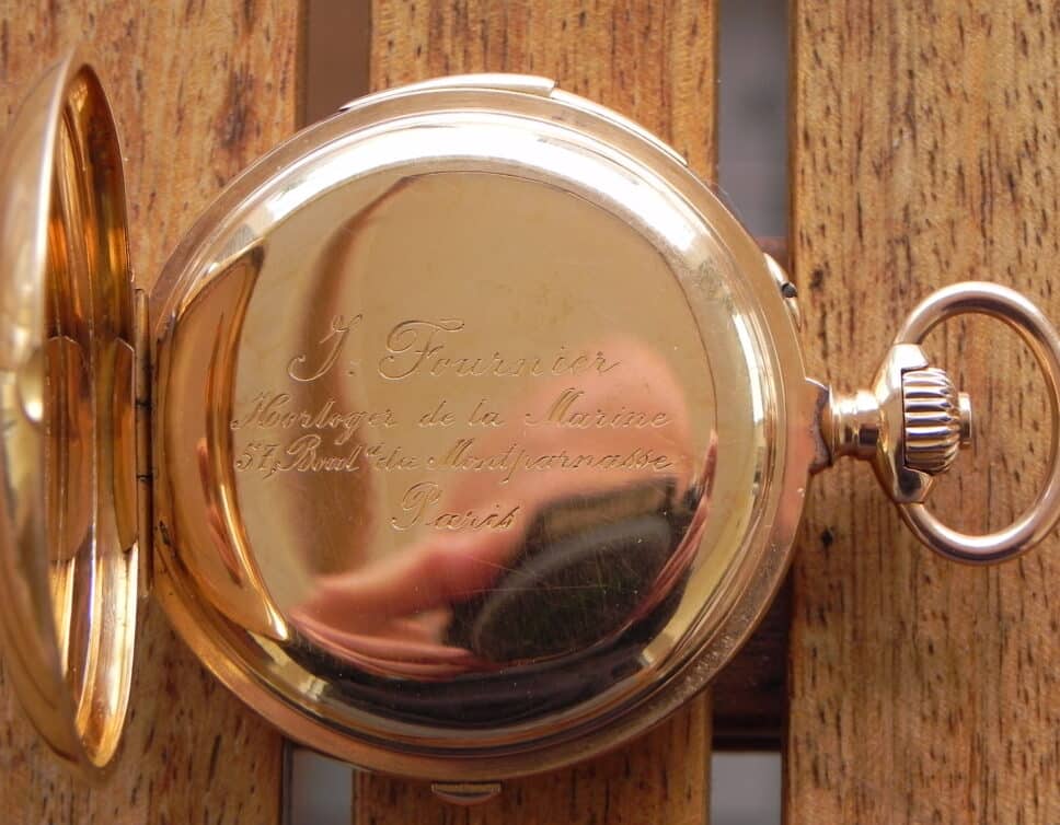 Estimation Montre, horloge: chronometre en or à carillon J Fournier