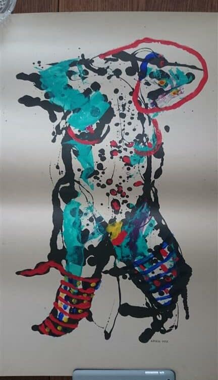 Peinture Tableau, Pastel: peinture femme nue KRUCH 1991