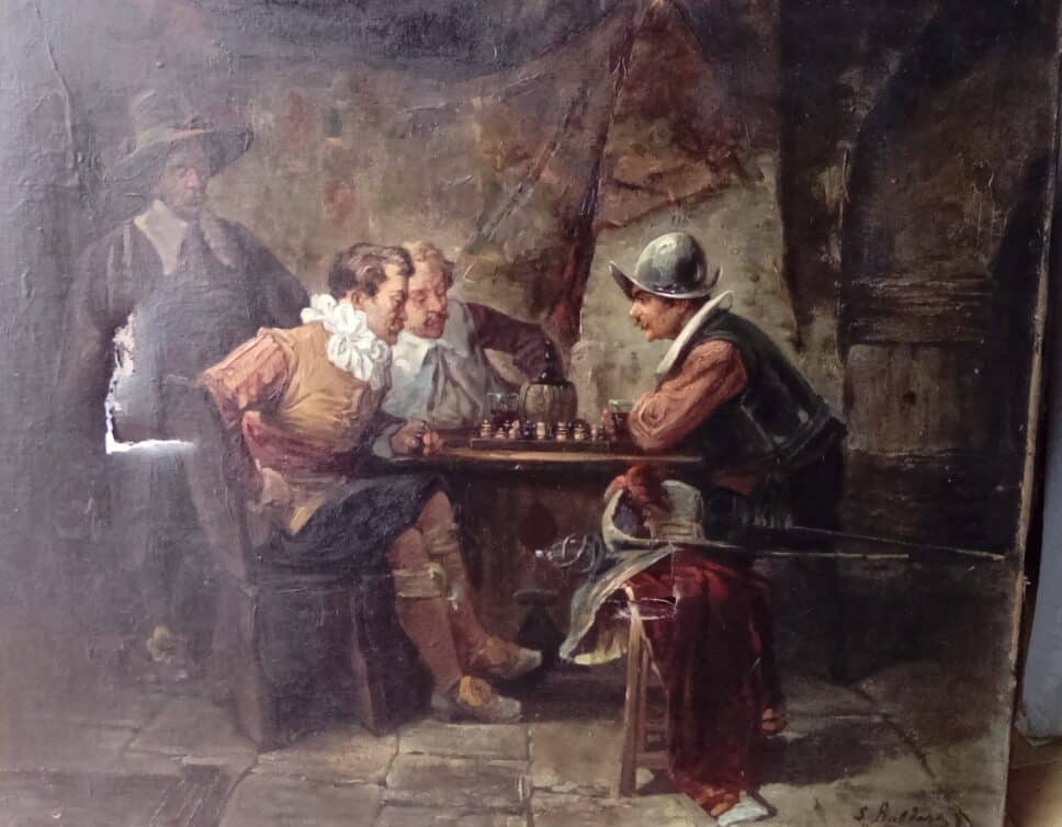 Peinture Tableau, Pastel: Les joueurs d’échecs