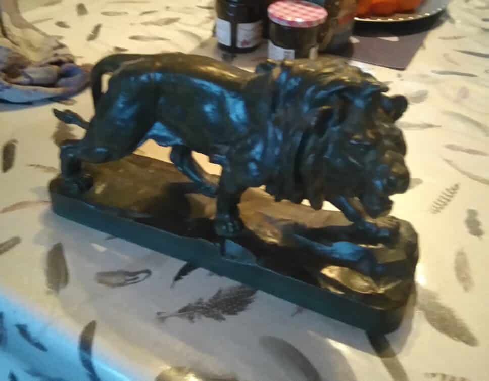 lion marchant, bronze, PThomas, Ch Gautier fondeur