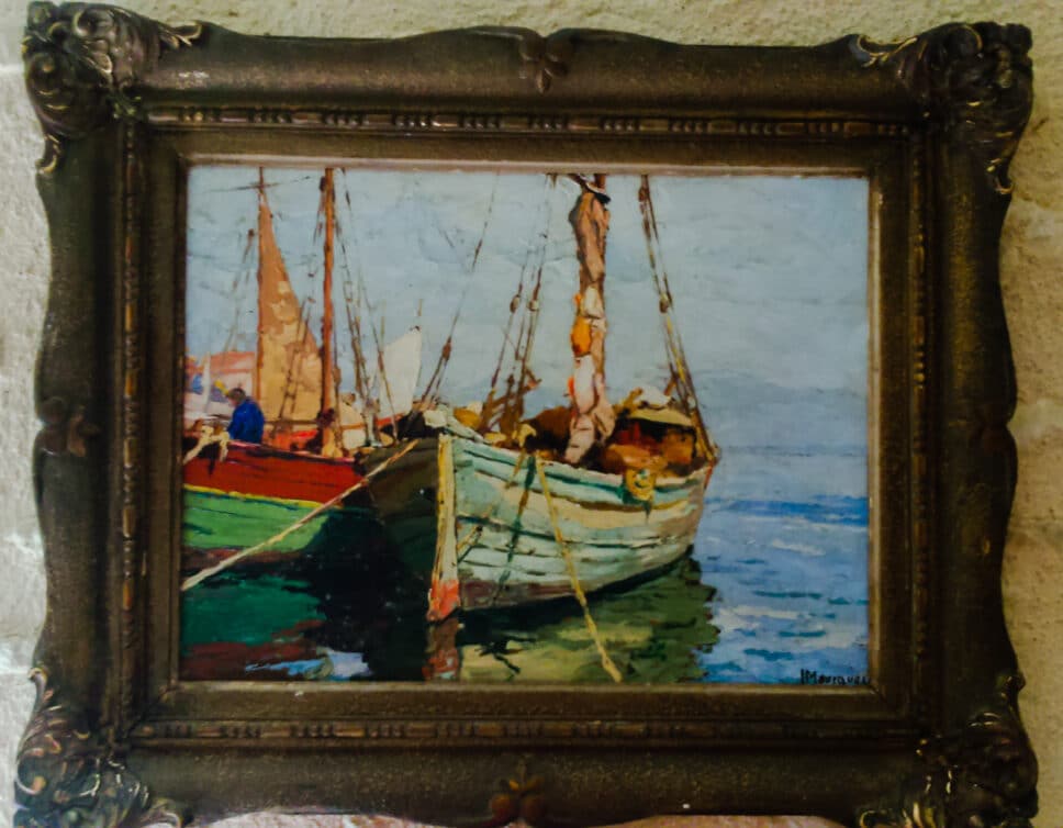Peinture Tableau, Pastel: Peinture bateaux au port