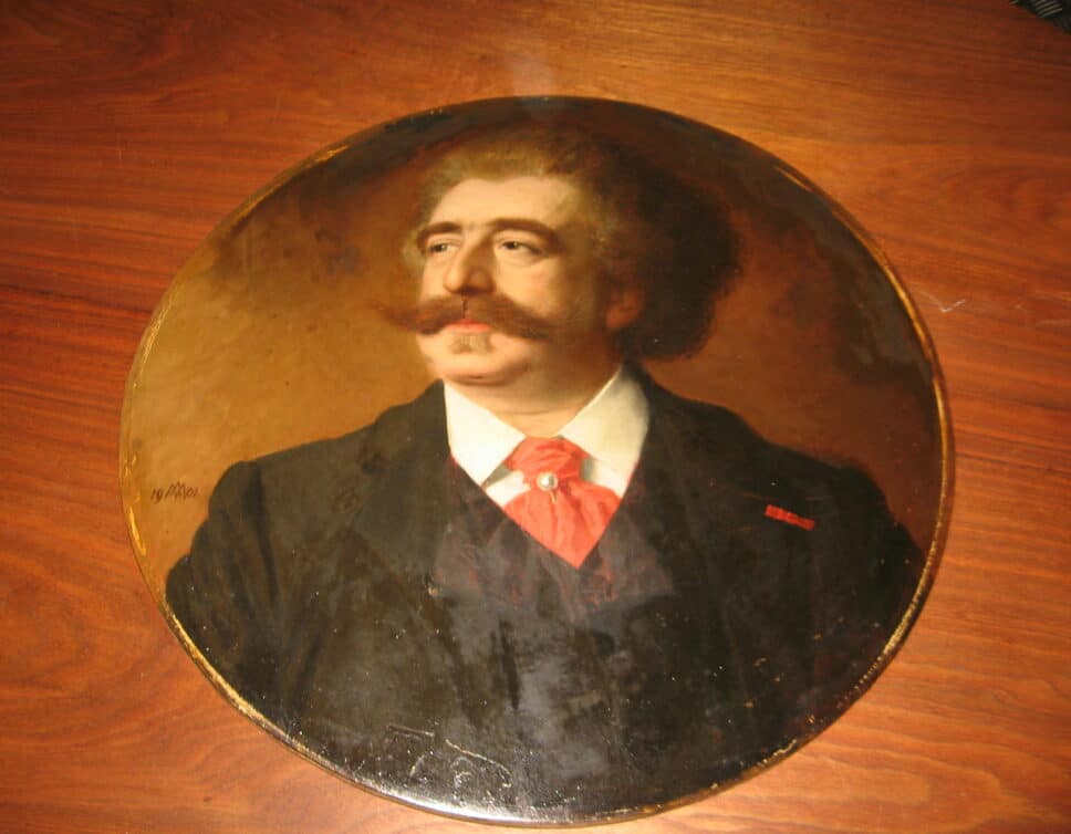 Peinture Tableau, Pastel: Peinture homme avec moustage