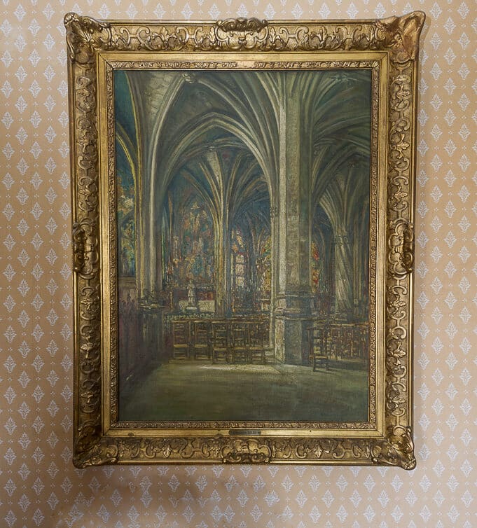 Peinture Tableau, Pastel: Tableau Eglise Saint Séverin – Alexandre Leleu