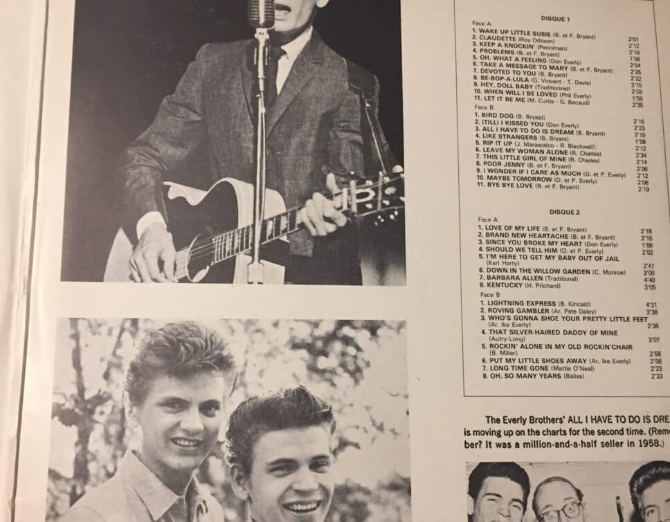 Autographe vinyle Everly Brothers