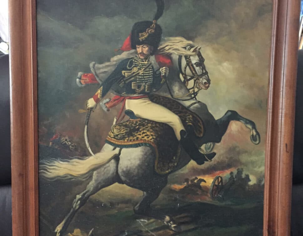 Peinture Tableau, Pastel: Tableau toile  Napoléon signé L. Augé 67