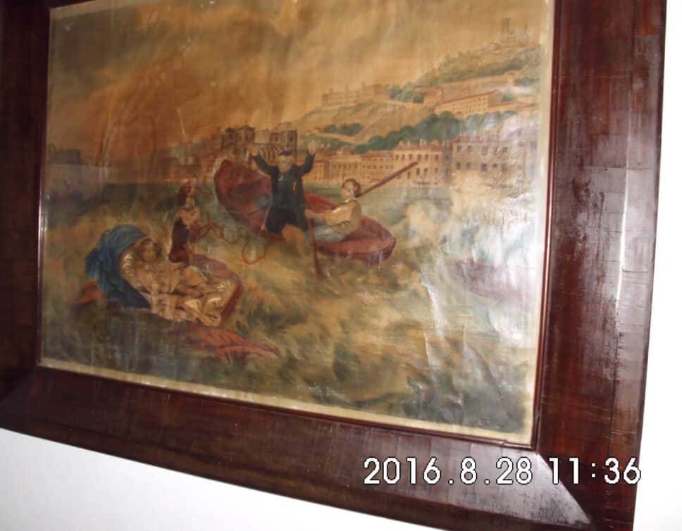 Peinture Tableau, Pastel: tableau inondation de lyon