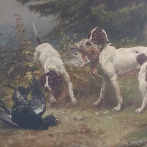 Peinture Tableau, Pastel: Scéne de chasse signée Jule B.Gélibert (1892)