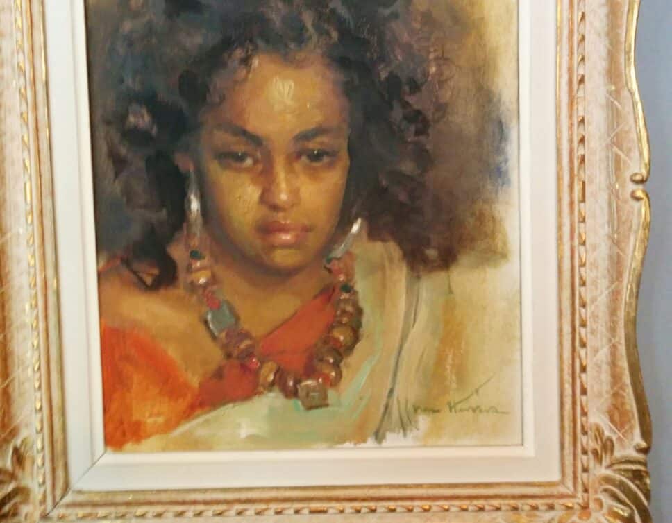 Peinture Tableau, Pastel: Portrait de femme Berbère