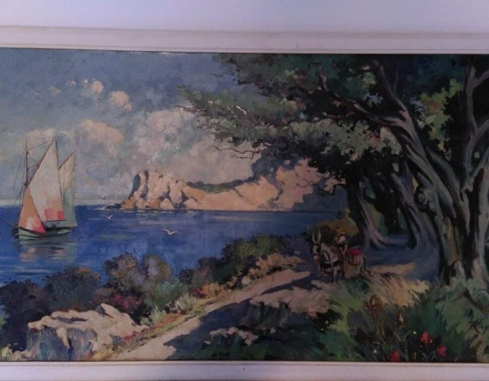 Peinture Tableau, Pastel: TABLEAU 100X50 RAYBAUD 1942