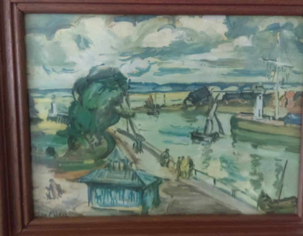 Peinture Tableau, Pastel: port d’Honfleur