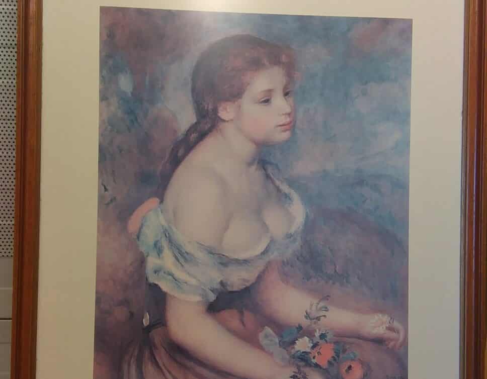 Peinture Tableau, Pastel: tableau Renoir  » la fille aux marguerites « 