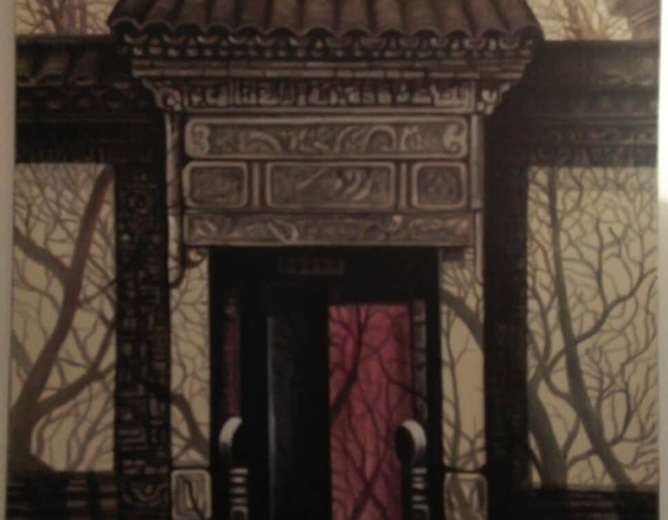 Peinture Tableau, Pastel: La porte du temple