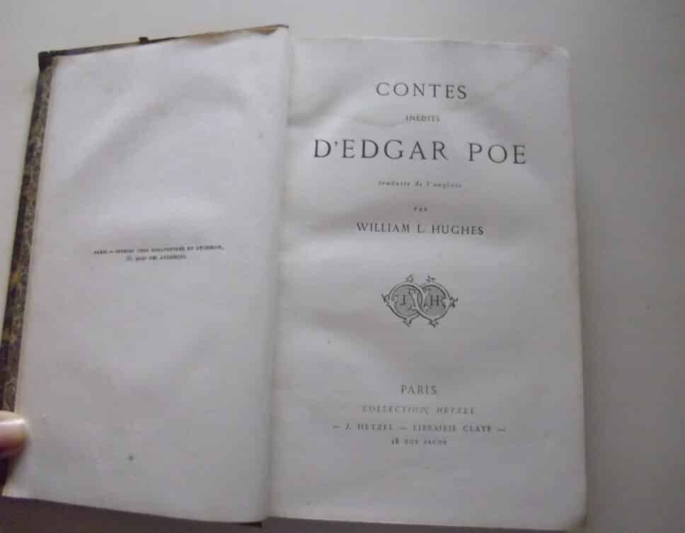Estimation Livre, manuscrit: contes inedits D’ EDGAR POE