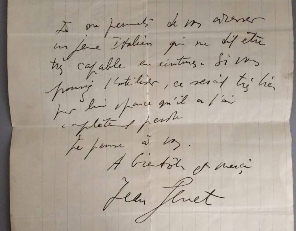 Autographe: Lettre autographe signée de Jean Genet