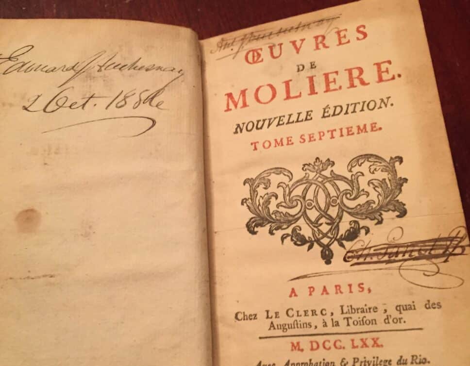 Estimation Livre, manuscrit: oeuvre de moliere