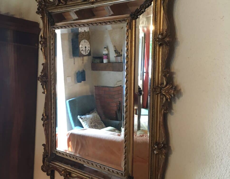 Miroir ancien double encadrement