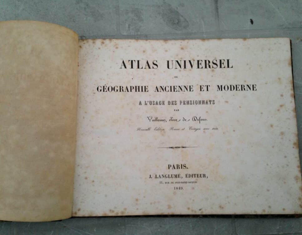Estimation Livre, manuscrit: Vuillemin – atlas universel de geographie