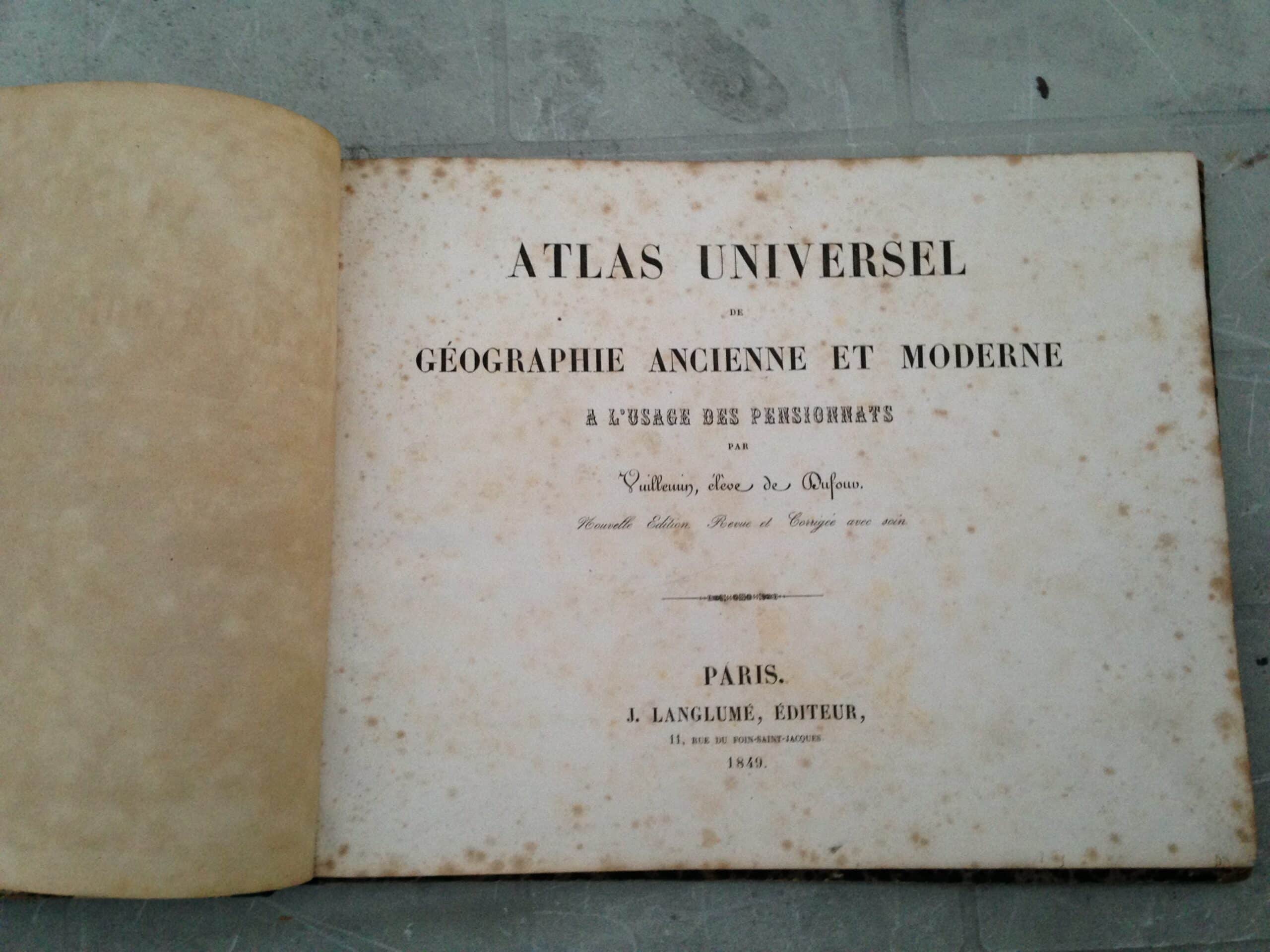Estimation Livre, manuscrit: Vuillemin – atlas universel de geographie